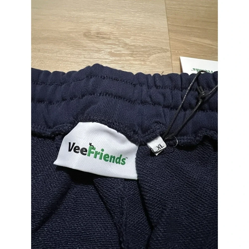 VeeFriends Size XL Classic‎ Logo Sweatpants Navy Blue Spellout Black Cat